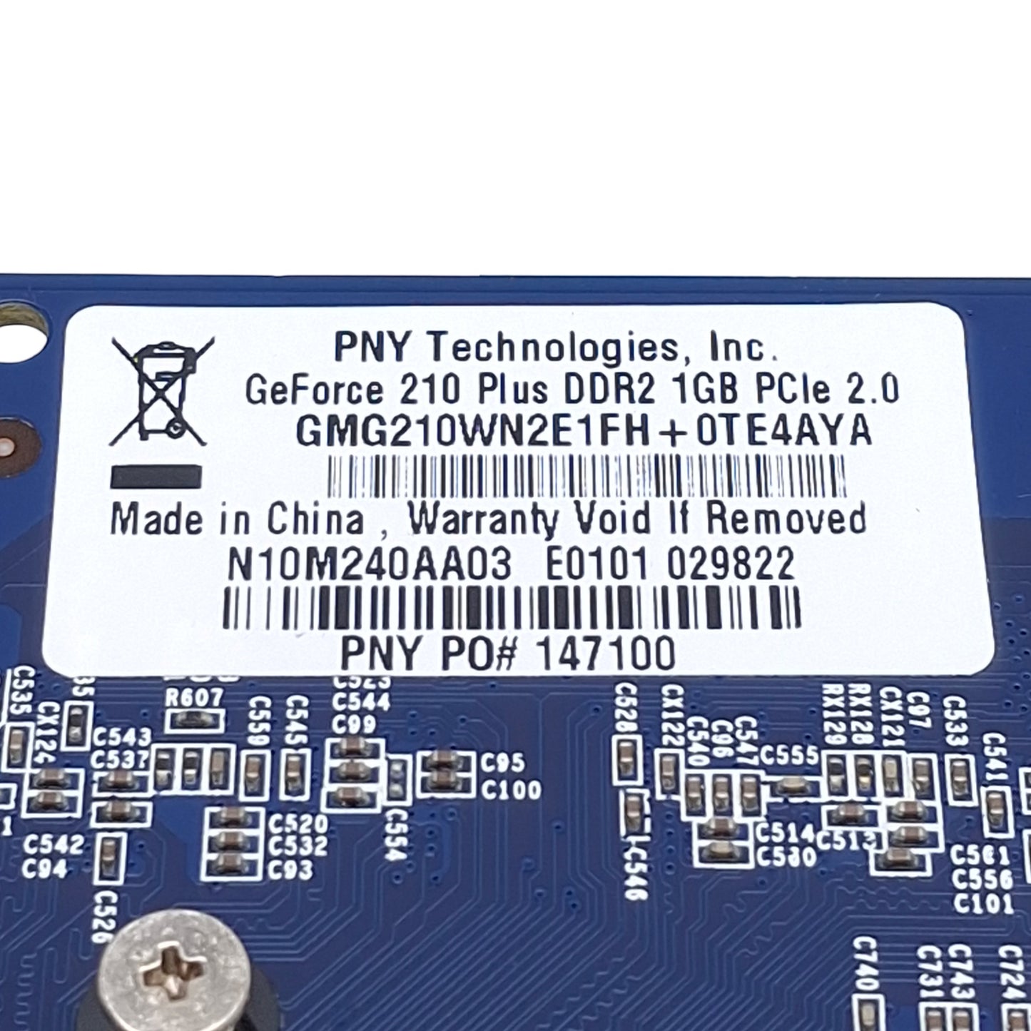Used PNY GMG210WN2E1FH+0TE4AYA GeForce 210 Plus DDR2 1GB PCIe 2.0 x16 Graphics Card