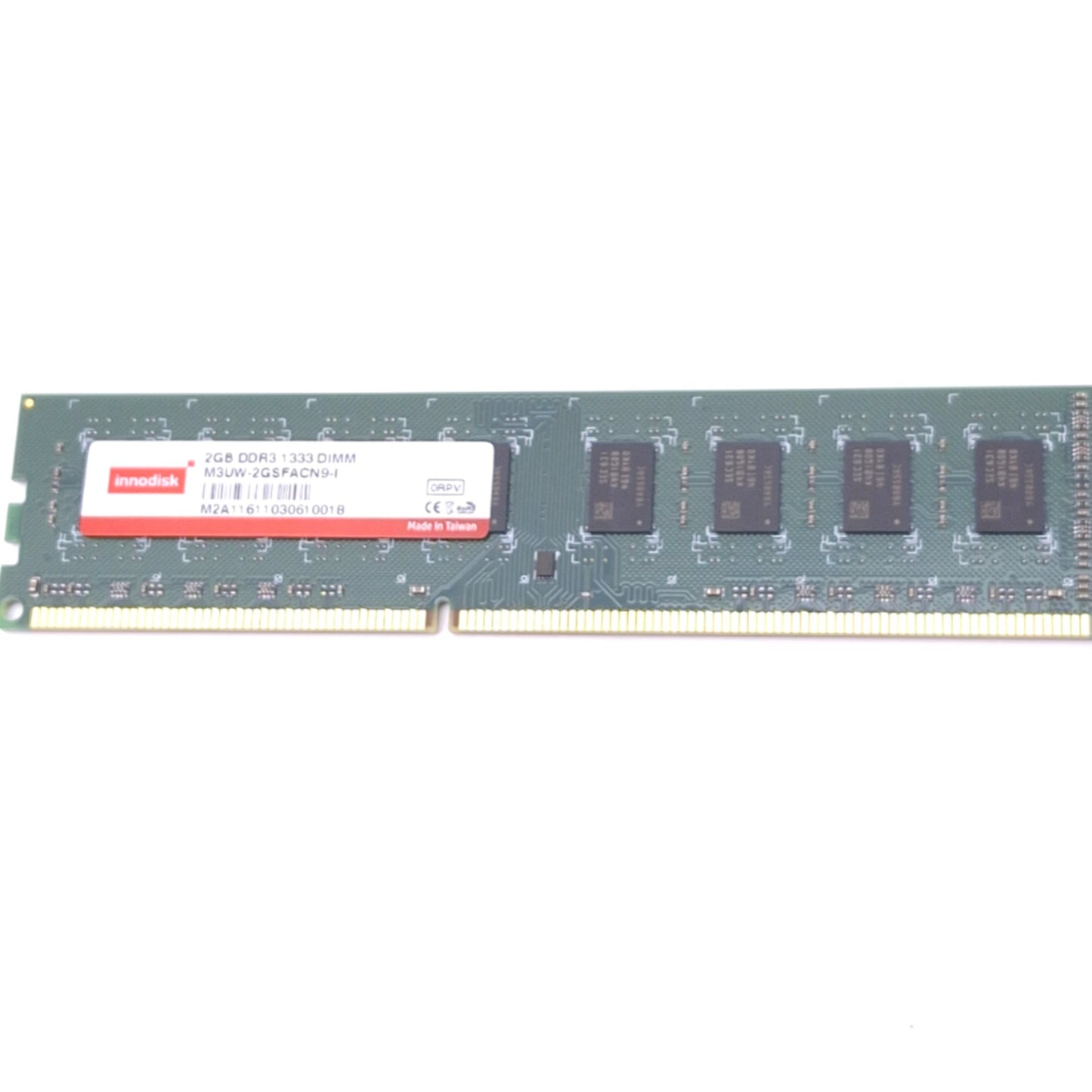 Used Innodisk M3UW-2GSFACN9-I Memory Module, 2GB DDR3-1333 SDRAM, 240-Pin DIMM