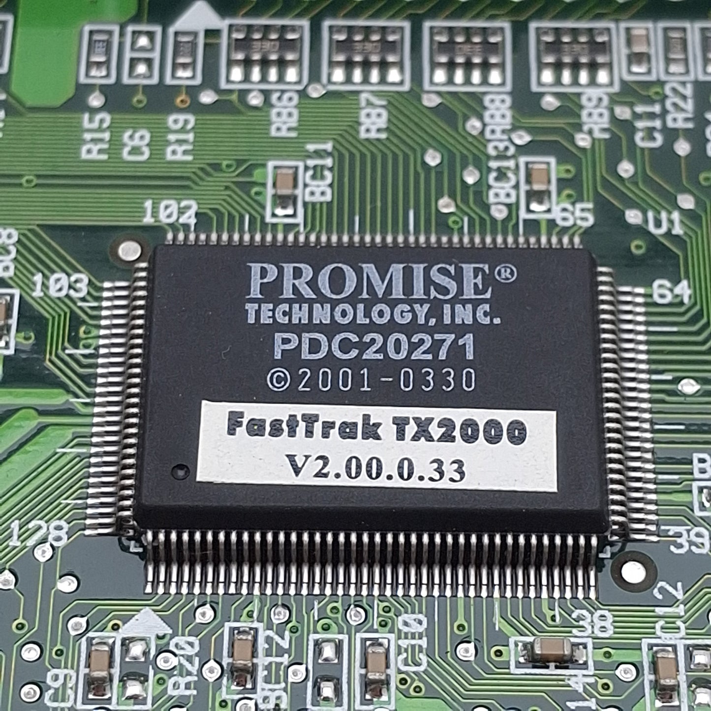 Used Promise FastTrak TX2000 PCI IDE Controller Card, 2 x ATA 133 PCI 266MB/S
