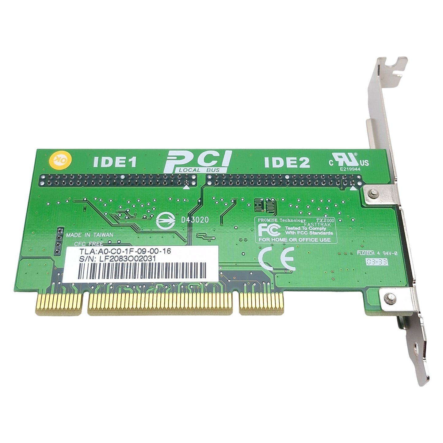 Used Promise FastTrak TX2000 PCI IDE Controller Card, 2 x ATA 133 PCI 266MB/S
