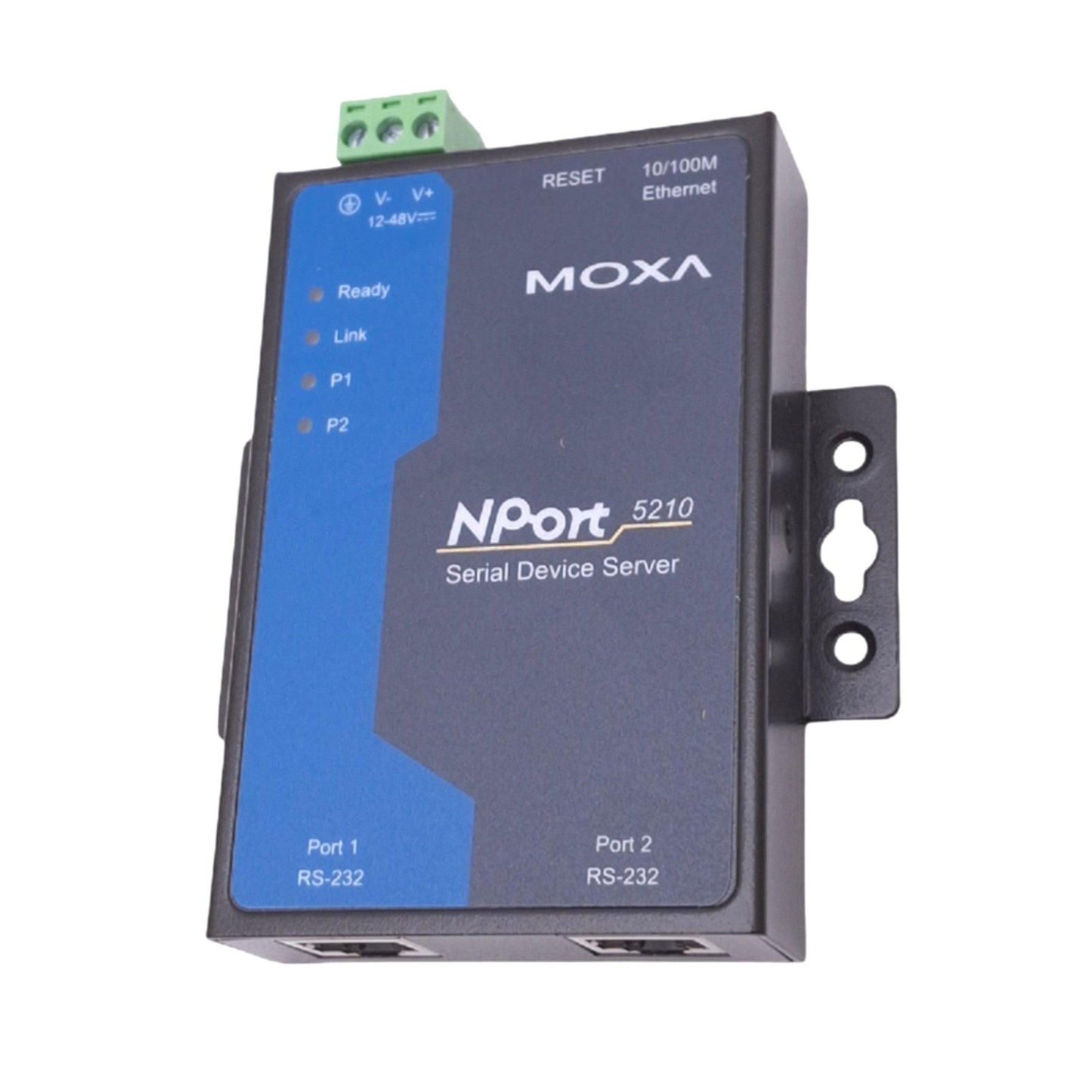 New Moxa NPort 5210 Serial Device Server, 2-Port RS-232, Ethernet TCP/IP, 12-48VDC