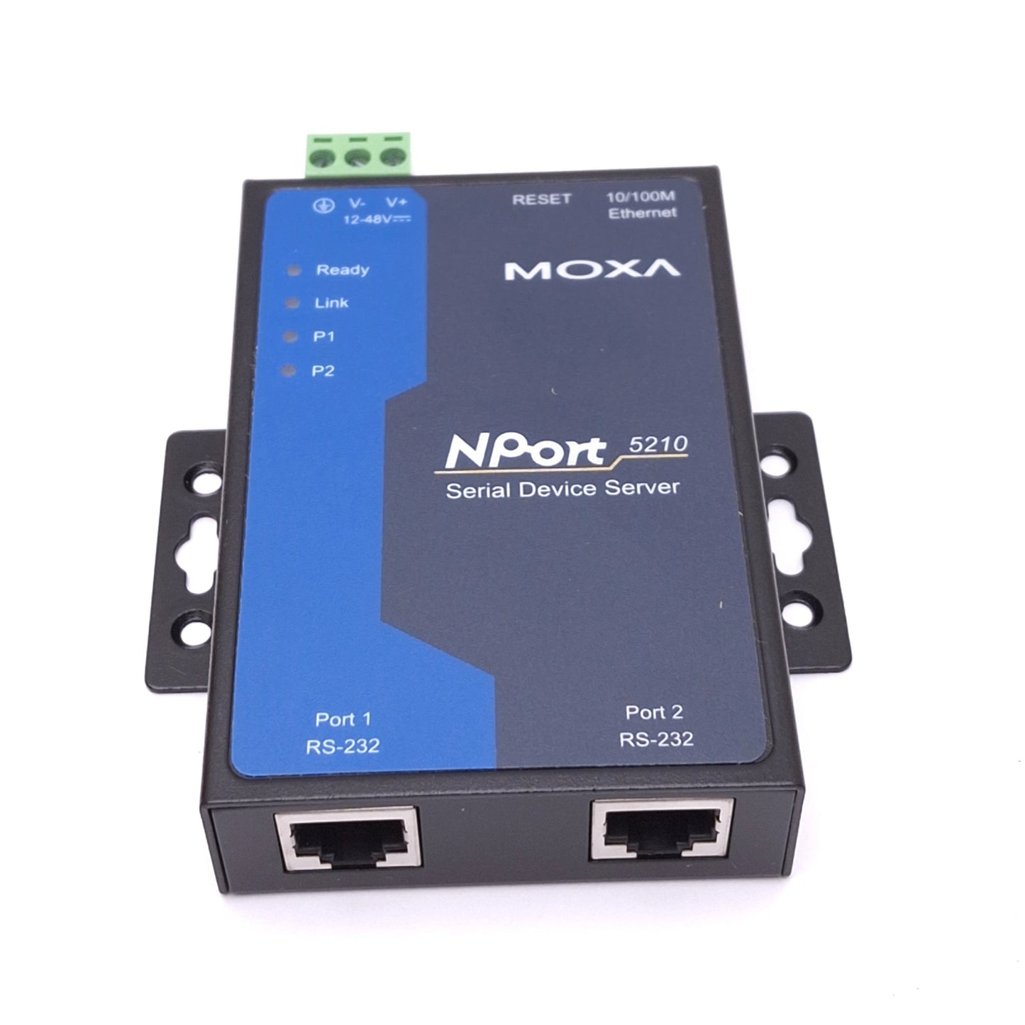 New Moxa NPort 5210 Serial Device Server, 2-Port RS-232, Ethernet TCP/IP, 12-48VDC