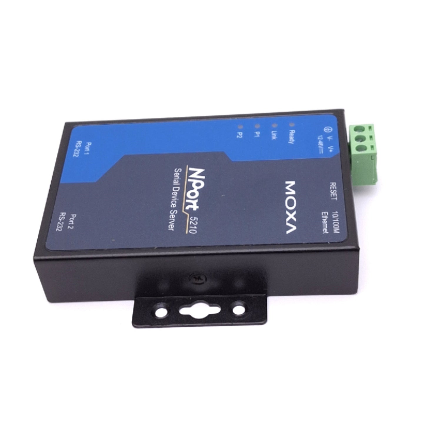 New Moxa NPort 5210 Serial Device Server, 2-Port RS-232, Ethernet TCP/IP, 12-48VDC