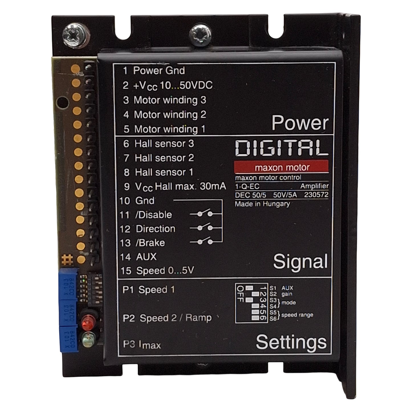 Used Maxon 1-Q-EC Digital EC Controller Amplifier, 120krpm, 10-50VDC 5A *No Terminal*