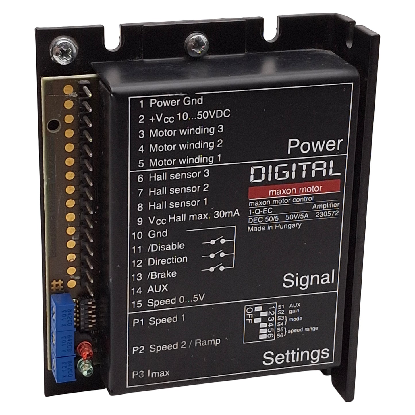 Used Maxon 1-Q-EC Digital EC Controller Amplifier, 120krpm, 10-50VDC 5A *No Terminal*