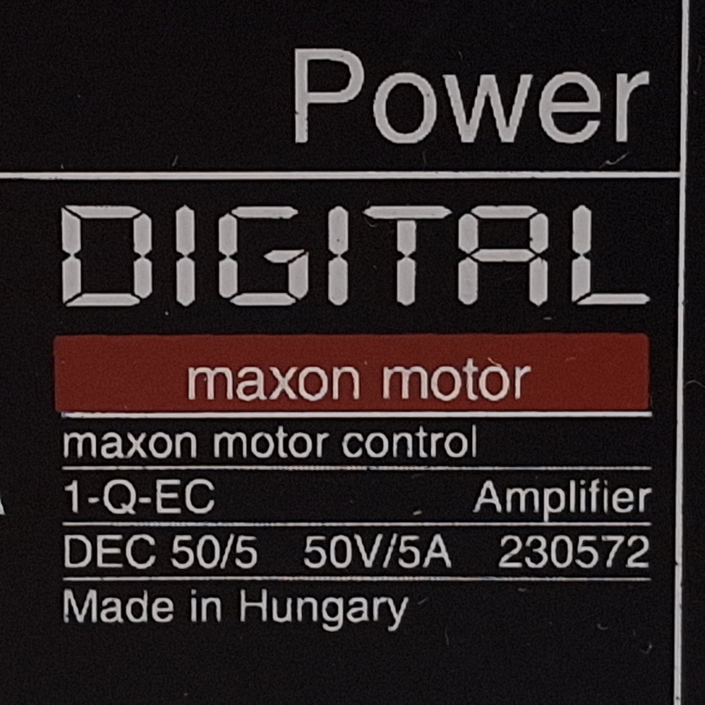 Used Maxon 1-Q-EC Digital EC Controller Amplifier, 120krpm, 10-50VDC 5A *No Terminal*