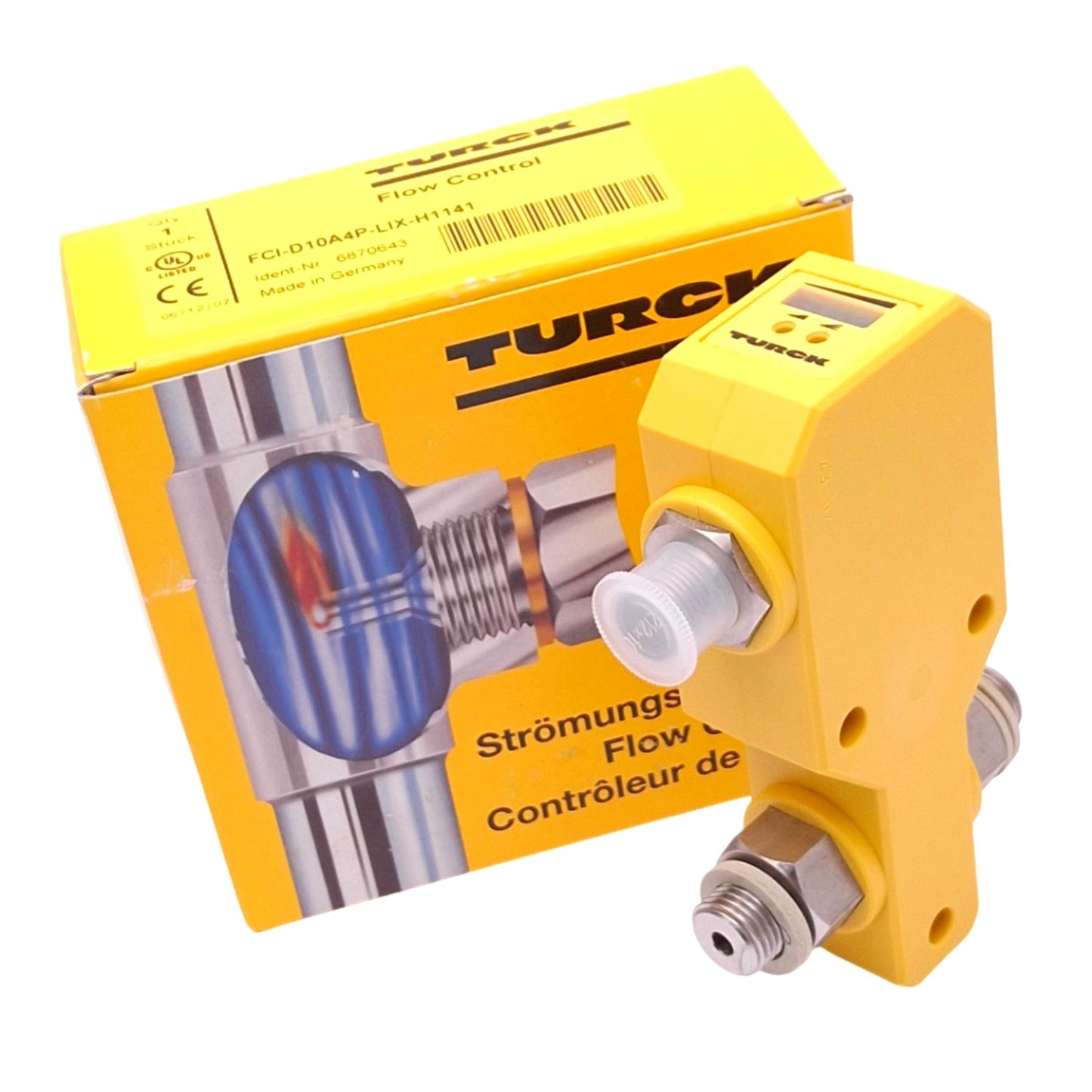 New Turck FCI-D04A4P-LIX-H1141 Flow Control Sensor, 0.01-1L/min, 4-20mA Out, 24VDC
