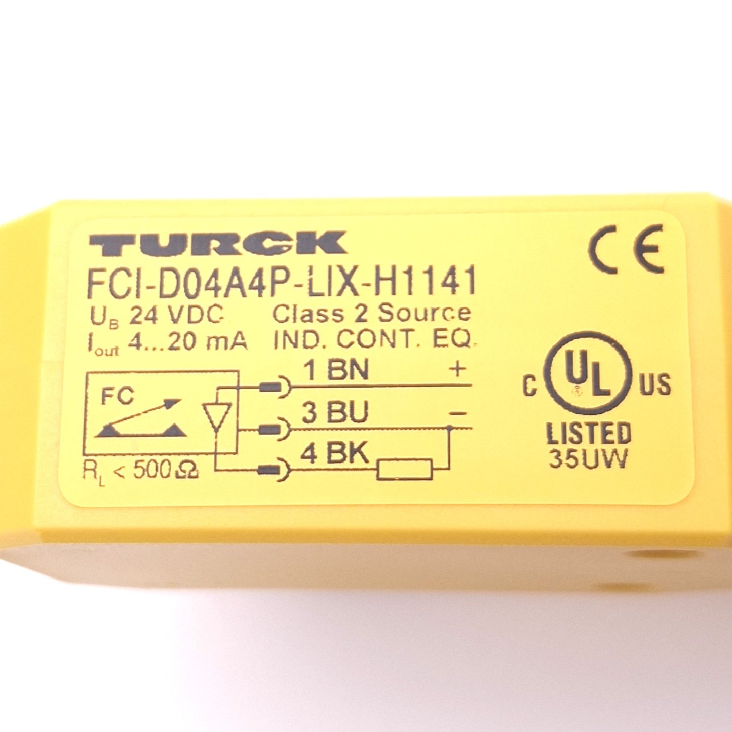 New Turck FCI-D04A4P-LIX-H1141 Flow Control Sensor, 0.01-1L/min, 4-20mA Out, 24VDC