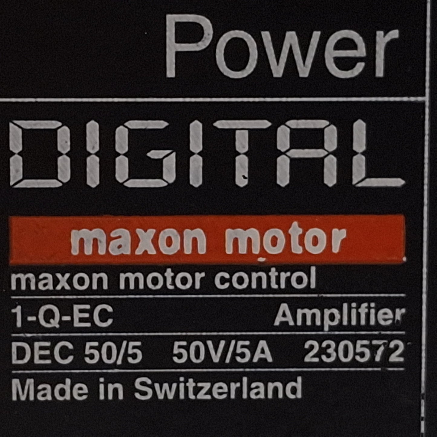 Used Maxon 1-Q-EC Digital EC Controller Amplifier, 120krpm, 10-50VDC 5A Supply