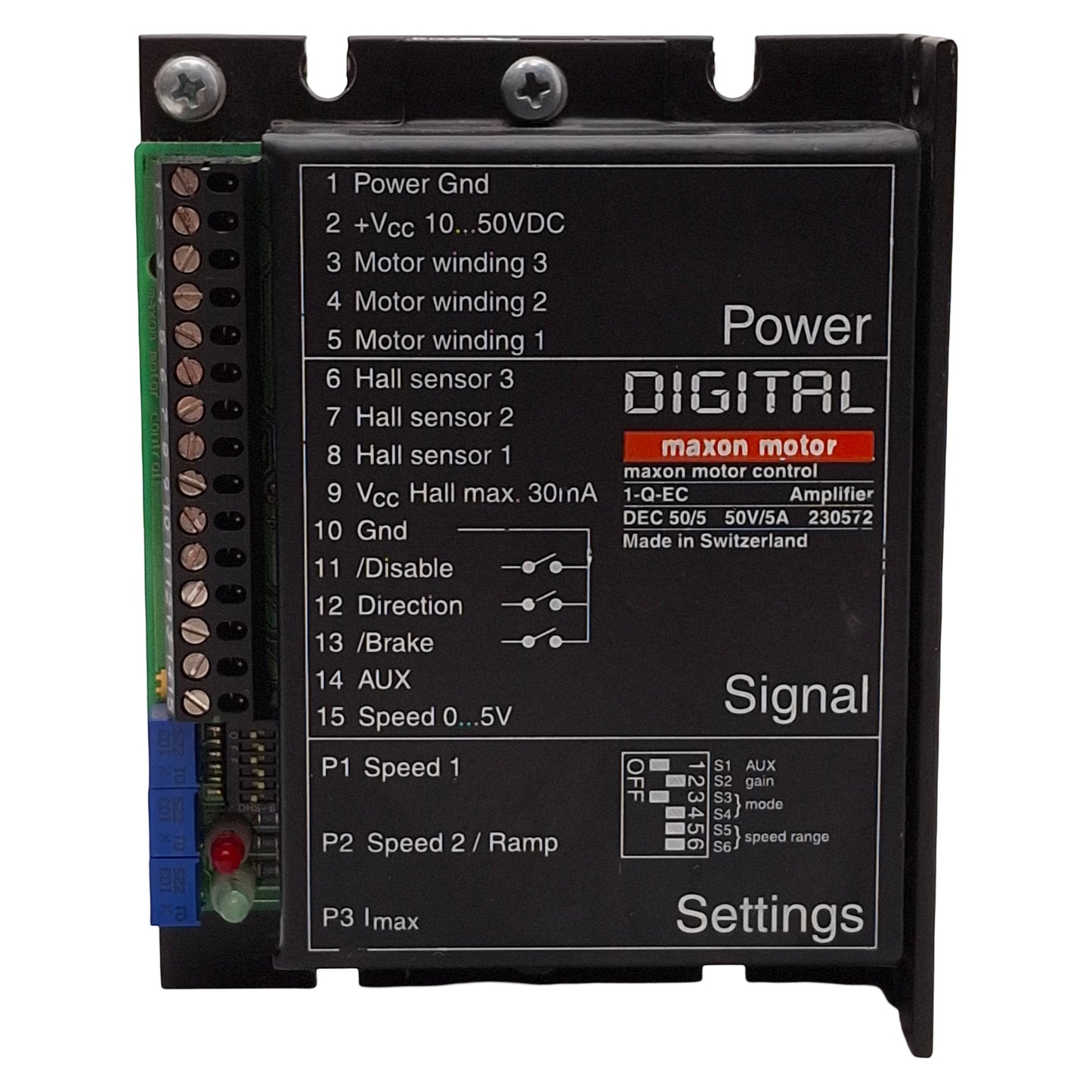 Used Maxon 1-Q-EC Digital EC Controller Amplifier, 120krpm, 10-50VDC 5A Supply