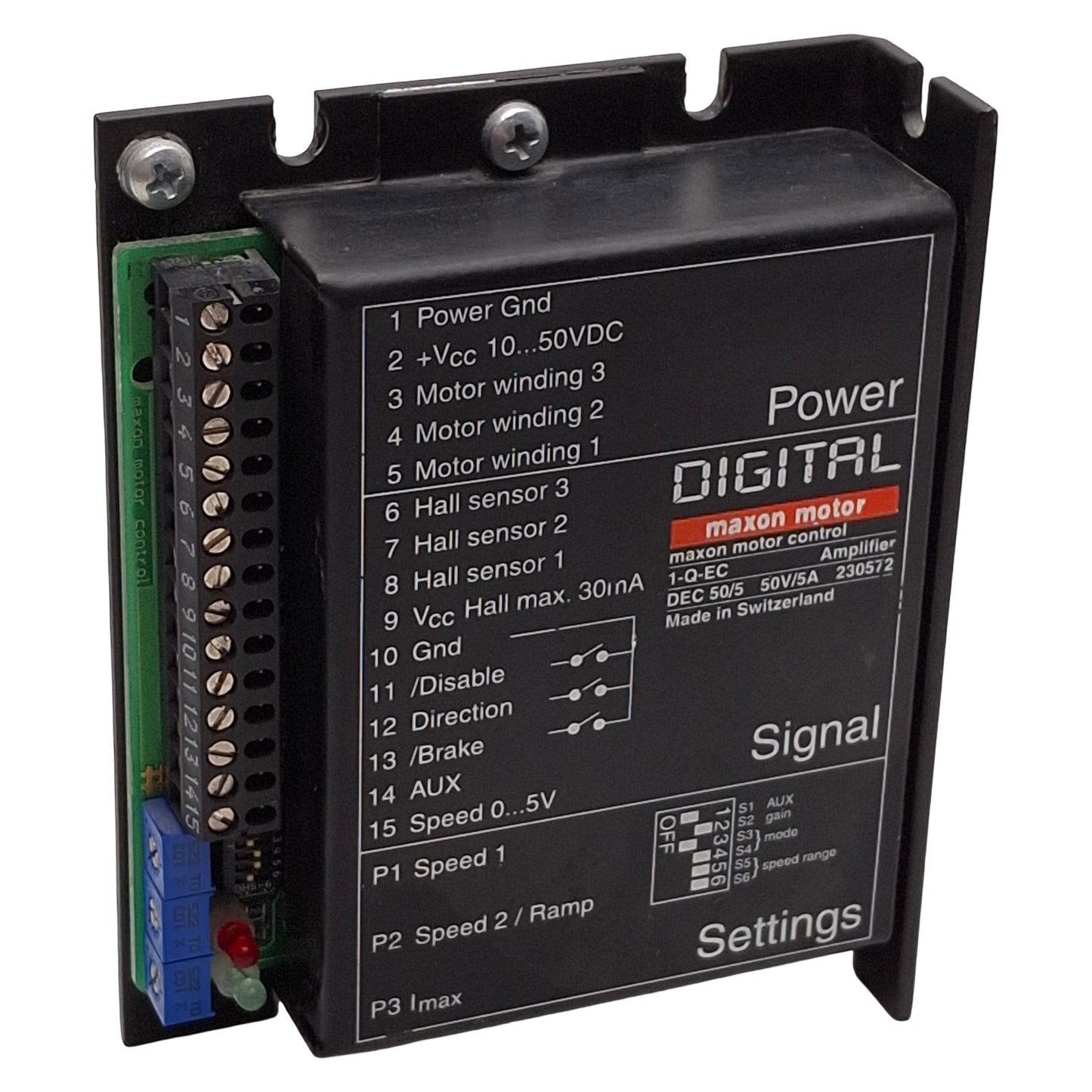 Used Maxon 1-Q-EC Digital EC Controller Amplifier, 120krpm, 10-50VDC 5A Supply
