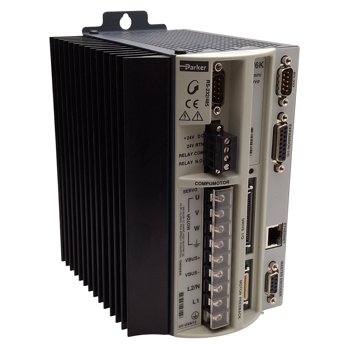 Used Parker GV6K-U3E Gemini Servo Drive, 1-Axis, 1.8kW, 120/240VAC, RS-232/485