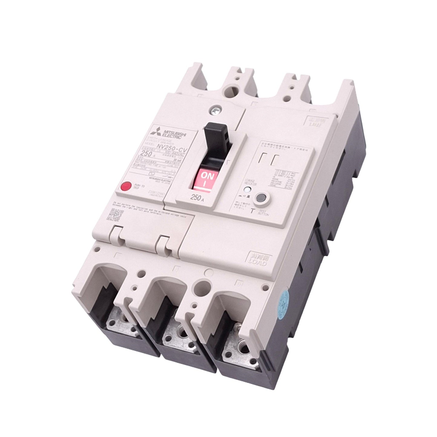 New Mitsubishi NV250-CV3P250A30 Earth Leakage Circuit Breaker, 3-Pole 250A, 30mA EL