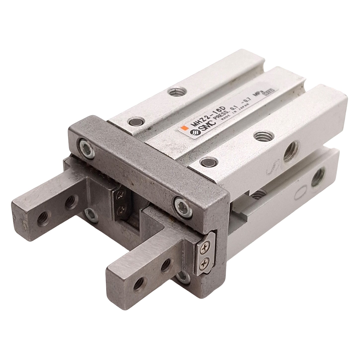 Used SMC MHZ2-16D Parallel Gripper, ø16mm Bore, 6mm Stroke, 0.1-0.7MPa, M5x0.8 Ports