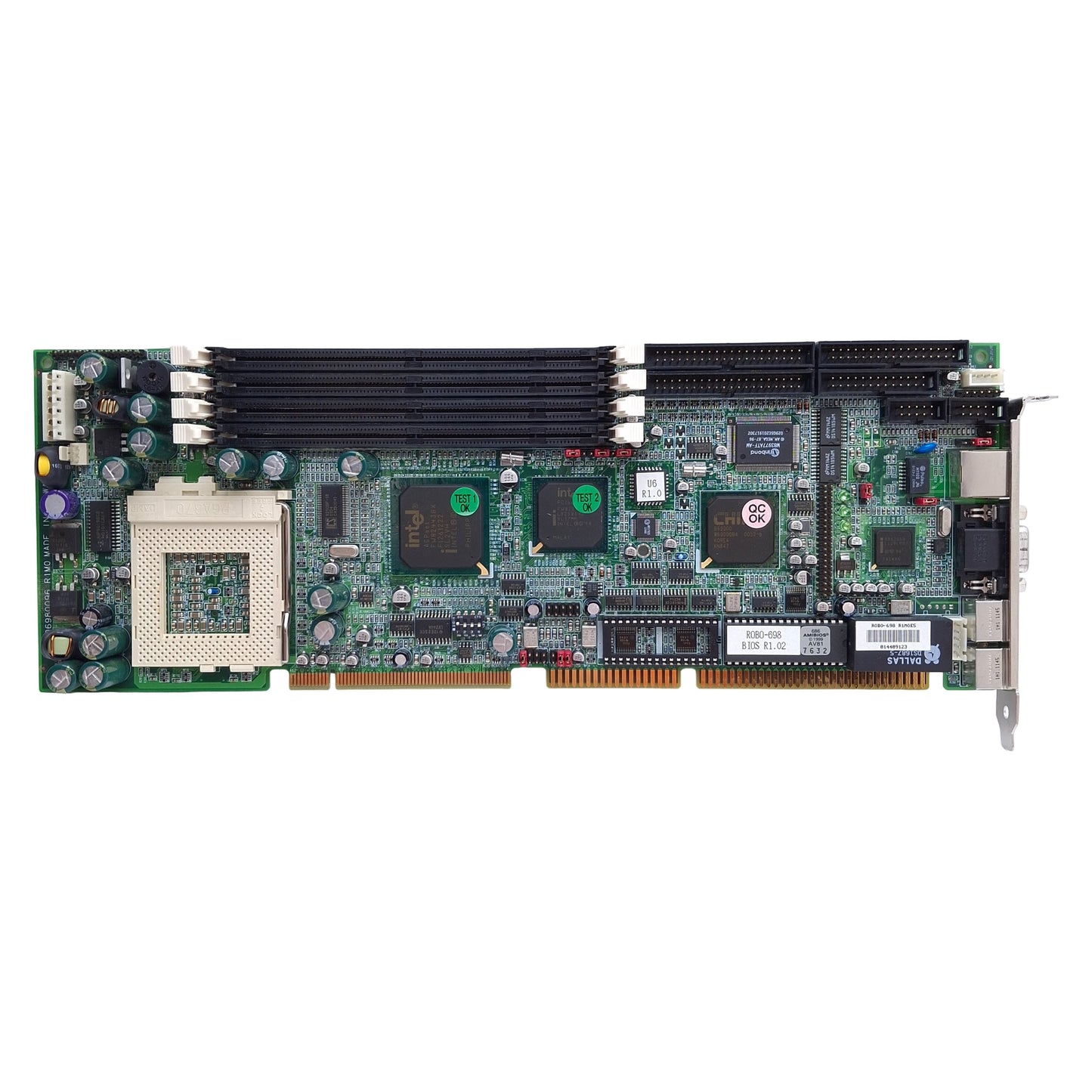 Used Portwell ROBO-698 Single Board Motherboard, Intel Socket 370, PICMG 1.0