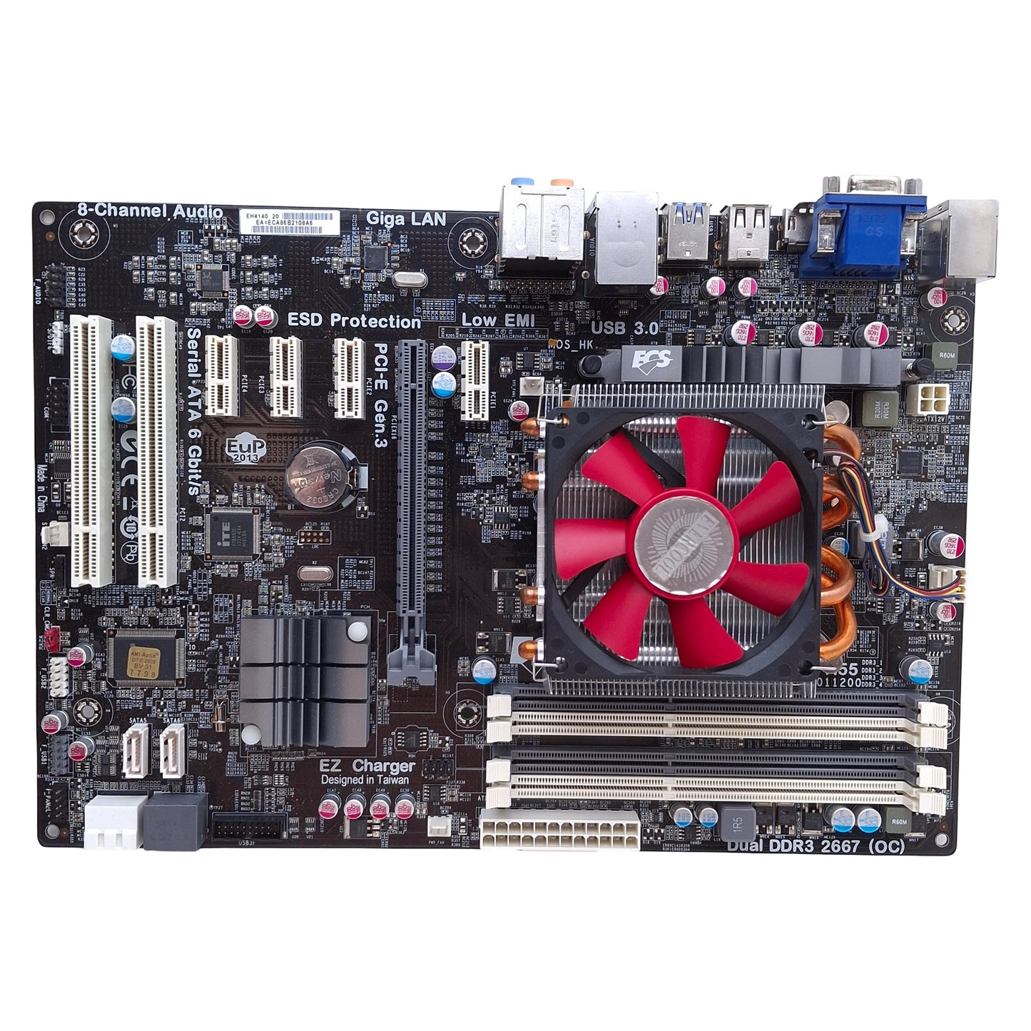 Used ECS Z77H2-A3 Motherboard w/Intel i7-3770 3.4GHz, 8GB DDR3 1600, PCIe X16