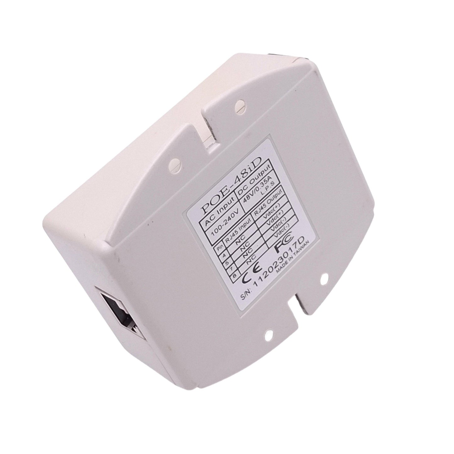 Used Laird POE-48iD Power Over Ethernet Injector, 100-240VAC In, 48VDC 16W Out, RJ45