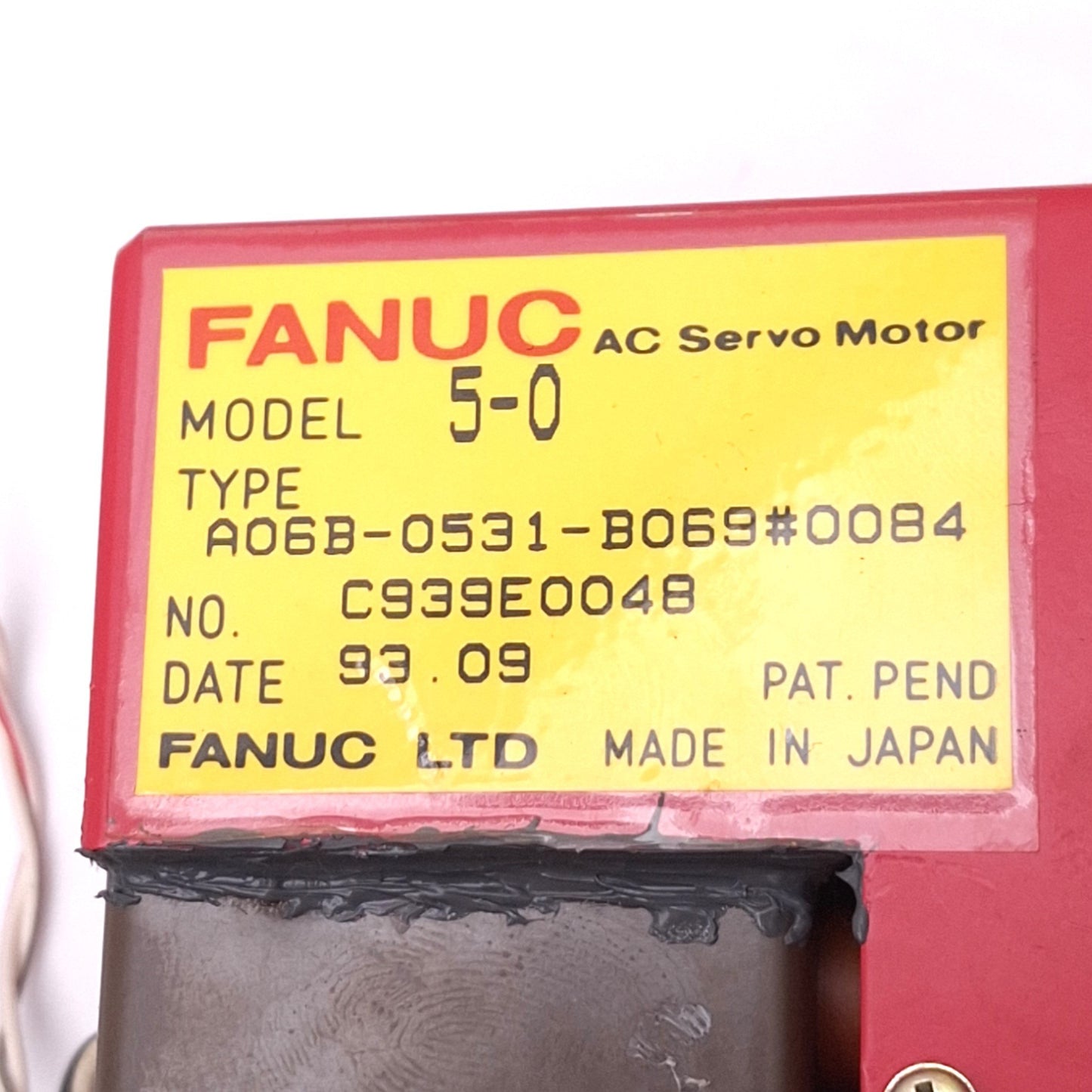 Used Fanuc A06B-0531-B069#0084 5-0 AC Servo Motor, ø3/16in Shaft, 3000rpm Max