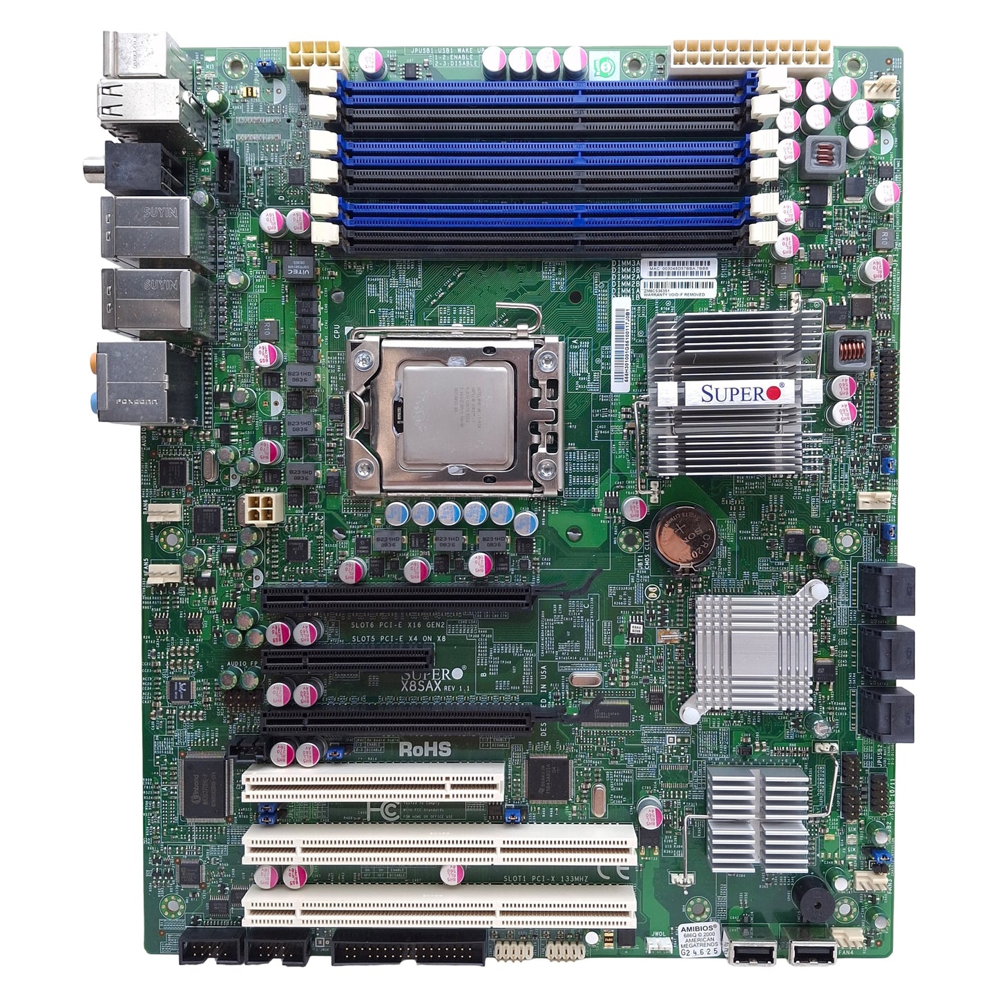 Used Supermicro X8SAX Motherboard w/Intel i7-920 2.67Ghz, 6GB RAM, 2x PCIe x16