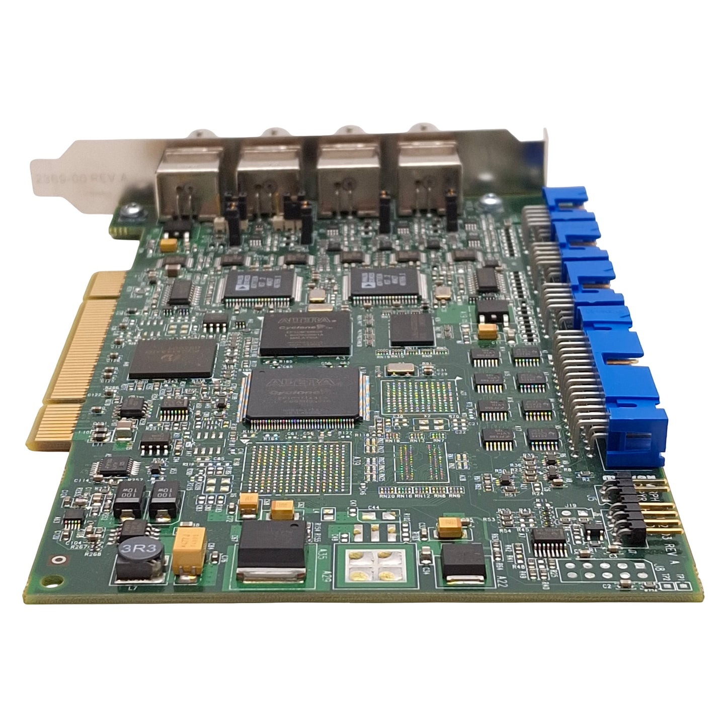 Used Matrox MOR/2VD Morphis Frame Grabber Card, PCI, 4x BNC, 3x 10-Pin, 30-Pin