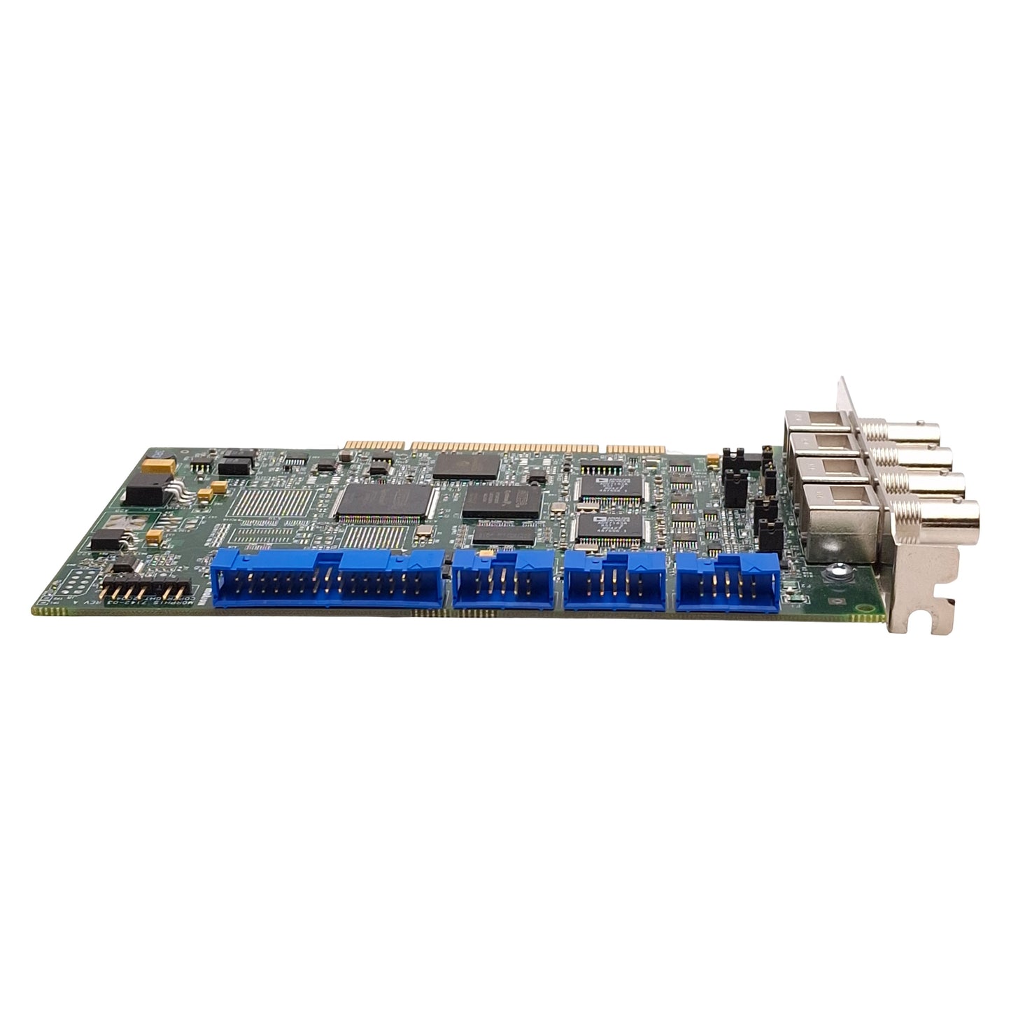 Used Matrox MOR/2VD Morphis Frame Grabber Card, PCI, 4x BNC, 3x 10-Pin, 30-Pin