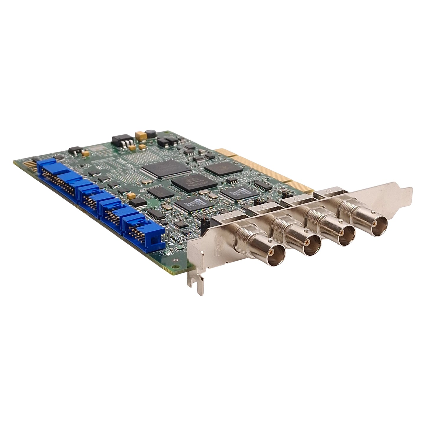 Used Matrox MOR/2VD Morphis Frame Grabber Card, PCI, 4x BNC, 3x 10-Pin, 30-Pin