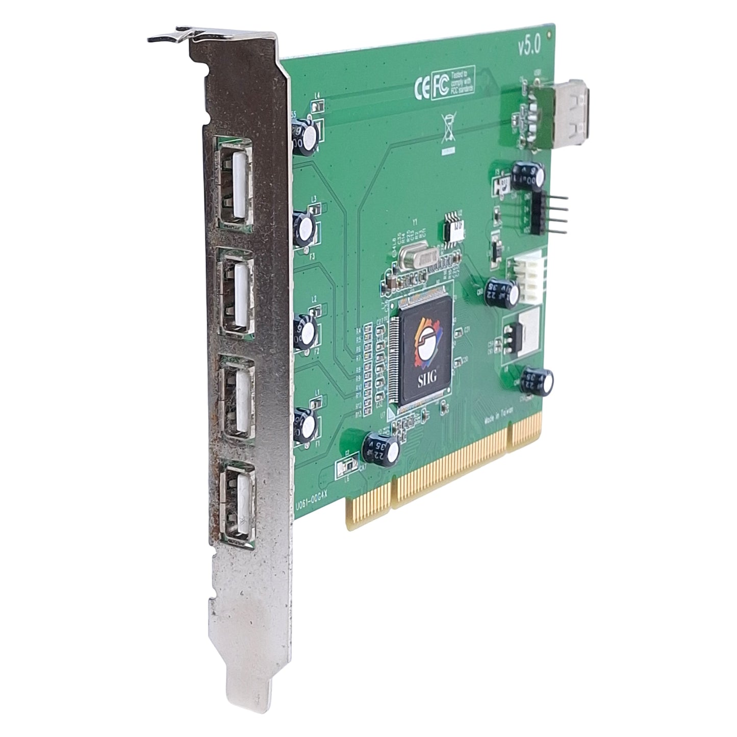 Used SIIG JU-P50212-S5 PCI Expansion Card 5-port, USB 2.0, 480/12/1.5Mbps Data Rate
