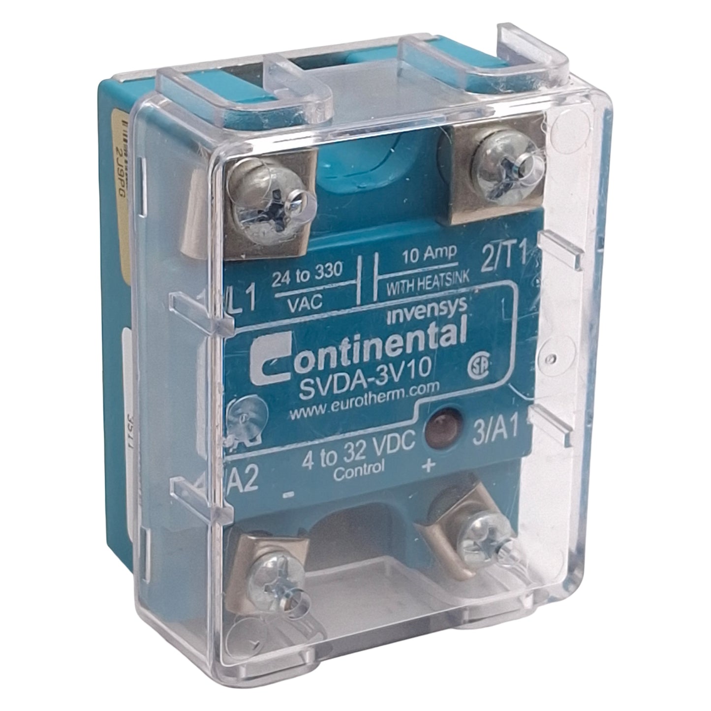 Used Continental SVDA-3V10 Solid State Relay, 4-32VDC Control, 10A 24-330VAC Load