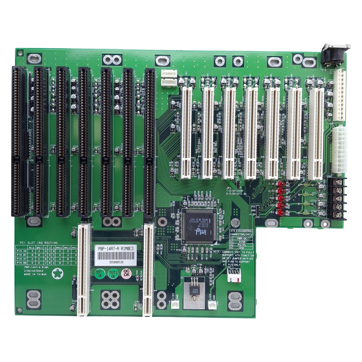 Used Portwell PBP-14A7-A Computer Backplane AT/ATX 2x PCI-ISA 5x ISA 7x PCI PICMIG1.0