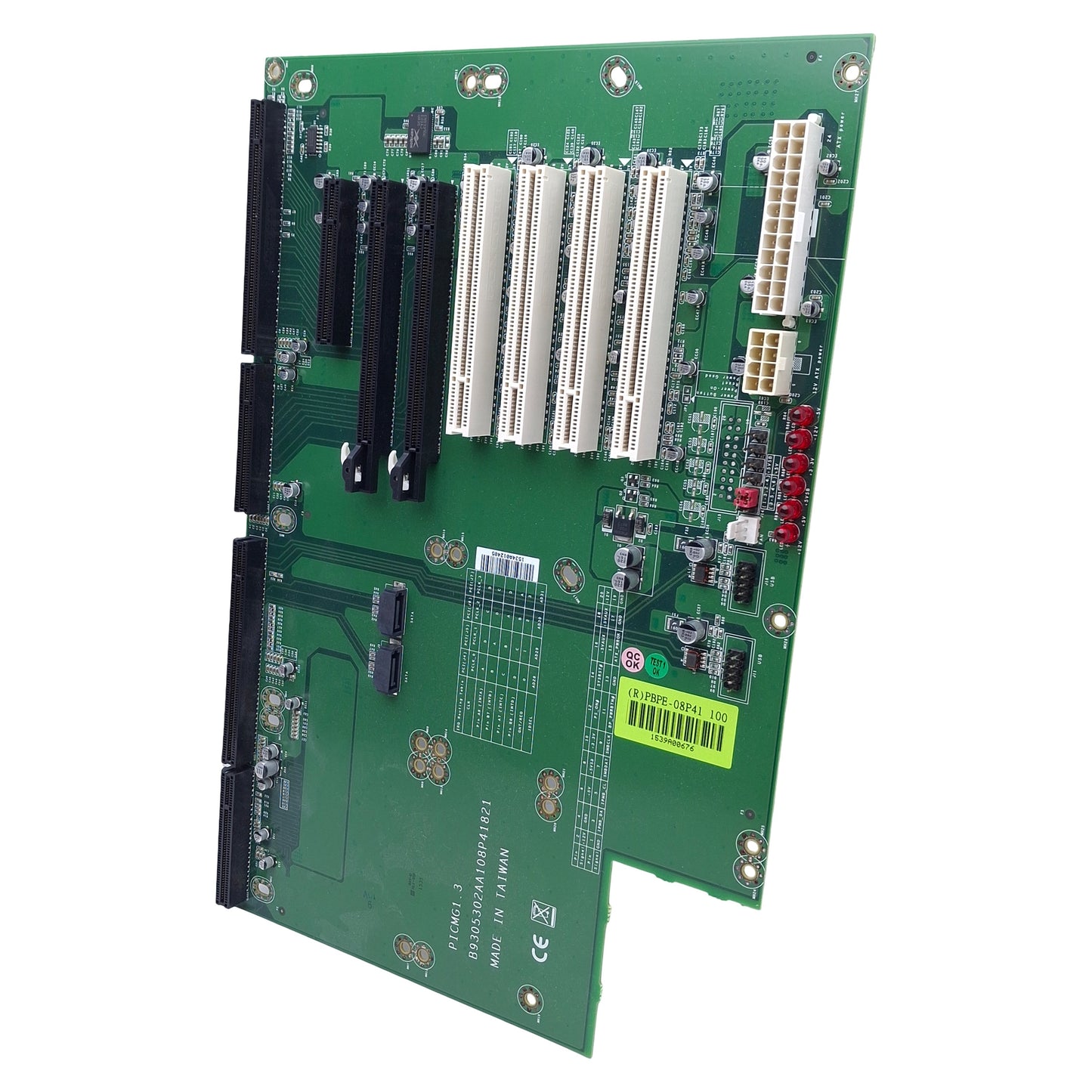Used Portwell PBPE-08P41 Backplane PICMG 1.3 2x PCI-E x16 1x PCI-E x8 4x PCI 2x SATA