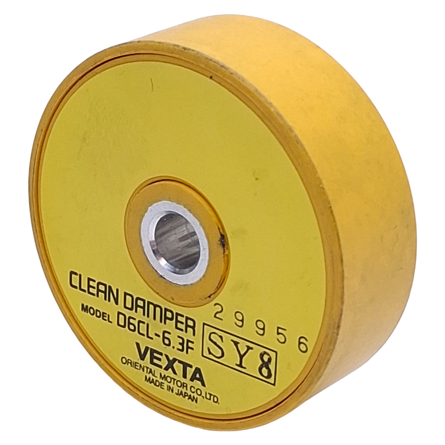 Used Vexta D6CL-6.3F Clean Damper, ø0.25in ID, ø1.75in OD, 0.77oz-in² Inertia