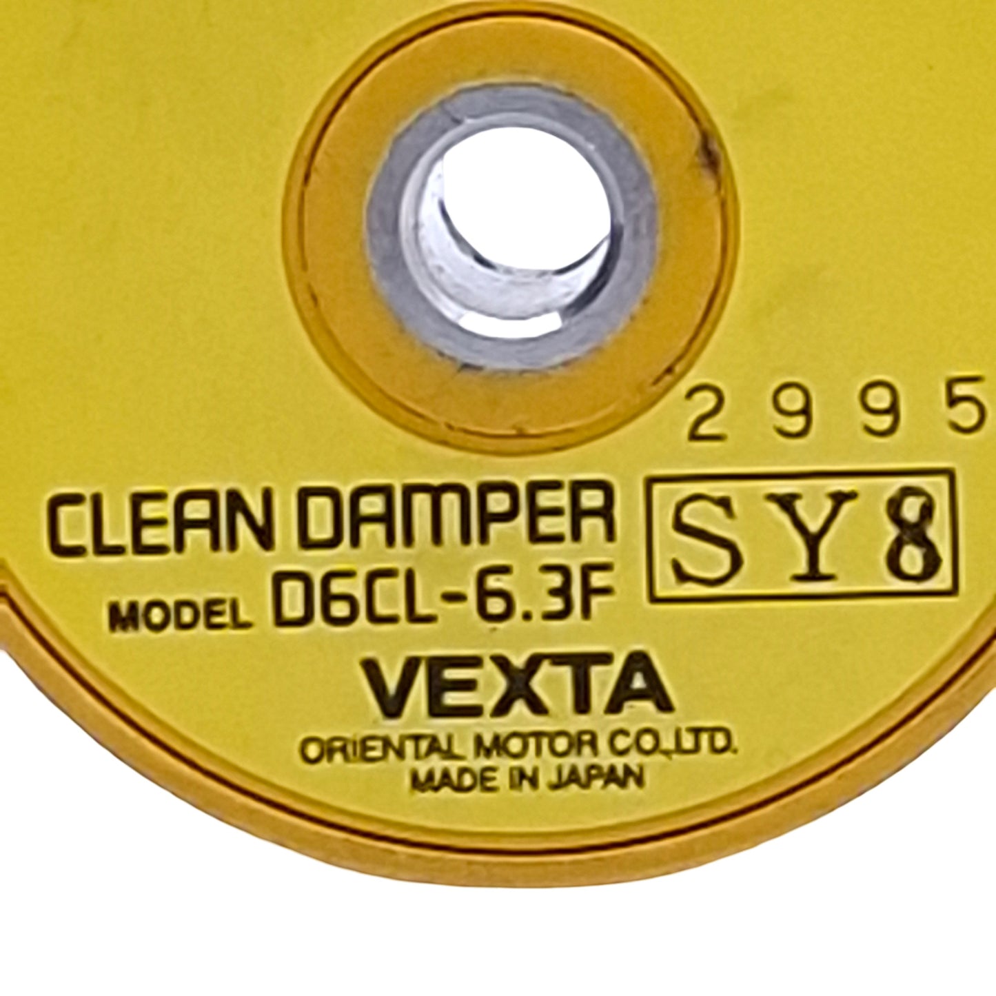 Used Vexta D6CL-6.3F Clean Damper, ø0.25in ID, ø1.75in OD, 0.77oz-in² Inertia