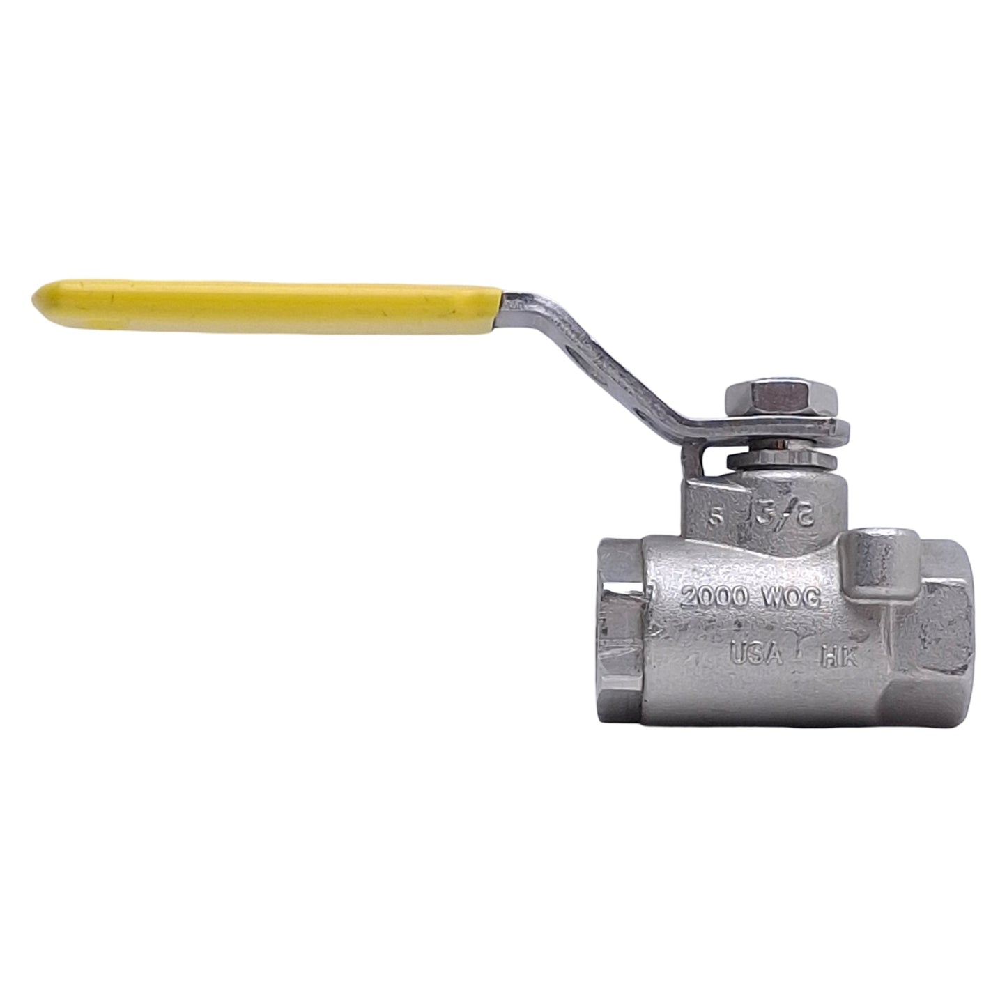 Used Apollo 76-102-01A 2-Piece Ball Valve CF8M 2000 WOG, 3/8" NPT w/ Locking Handle