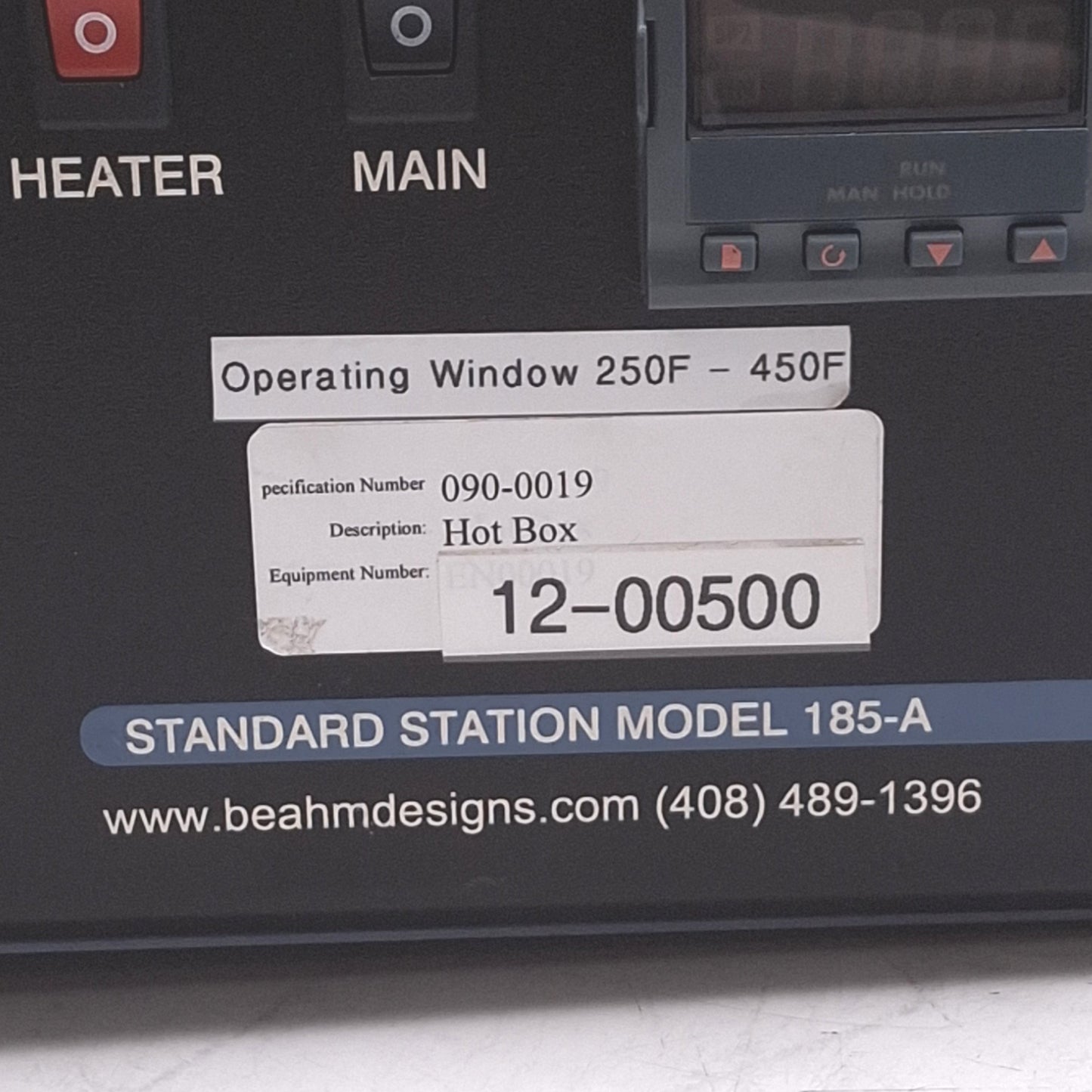 Used Beahm 185-A Standard Hot Air System, 5-50SCFH 200-750°F 100-120psi, 120/240VAC