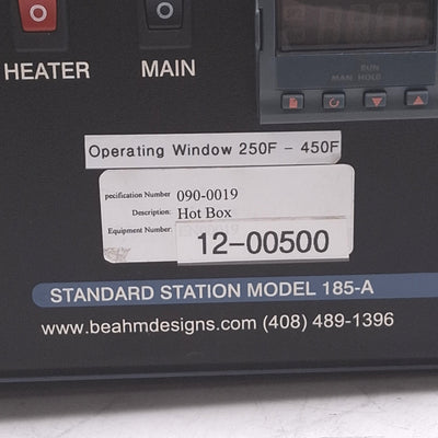 Used Beahm 185-A Standard Hot Air System, 5-50SCFH 200-750°F 75-120psi, 120/240VAC