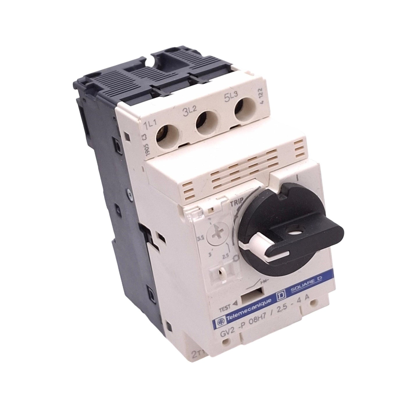 New – Open box Telemecanique GV2-P08H7 Motor Circuit Breaker, 3-Pole 2.5-4A, 2hp 480VAC Max