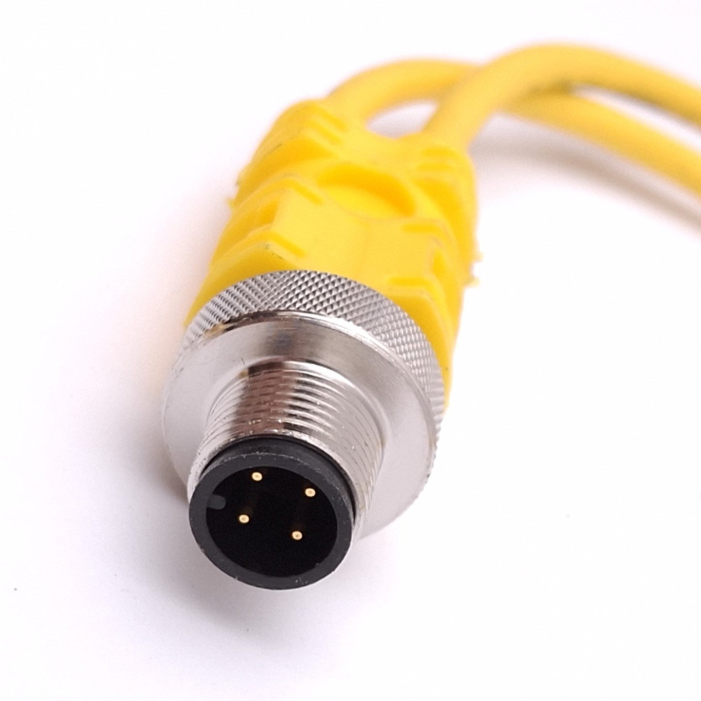 New Turck VBRK 4.4-2PKG 3M-0.3/0.3 Y-Splitter Cable, 4-Pin M12 M to 3-Pin M8 F