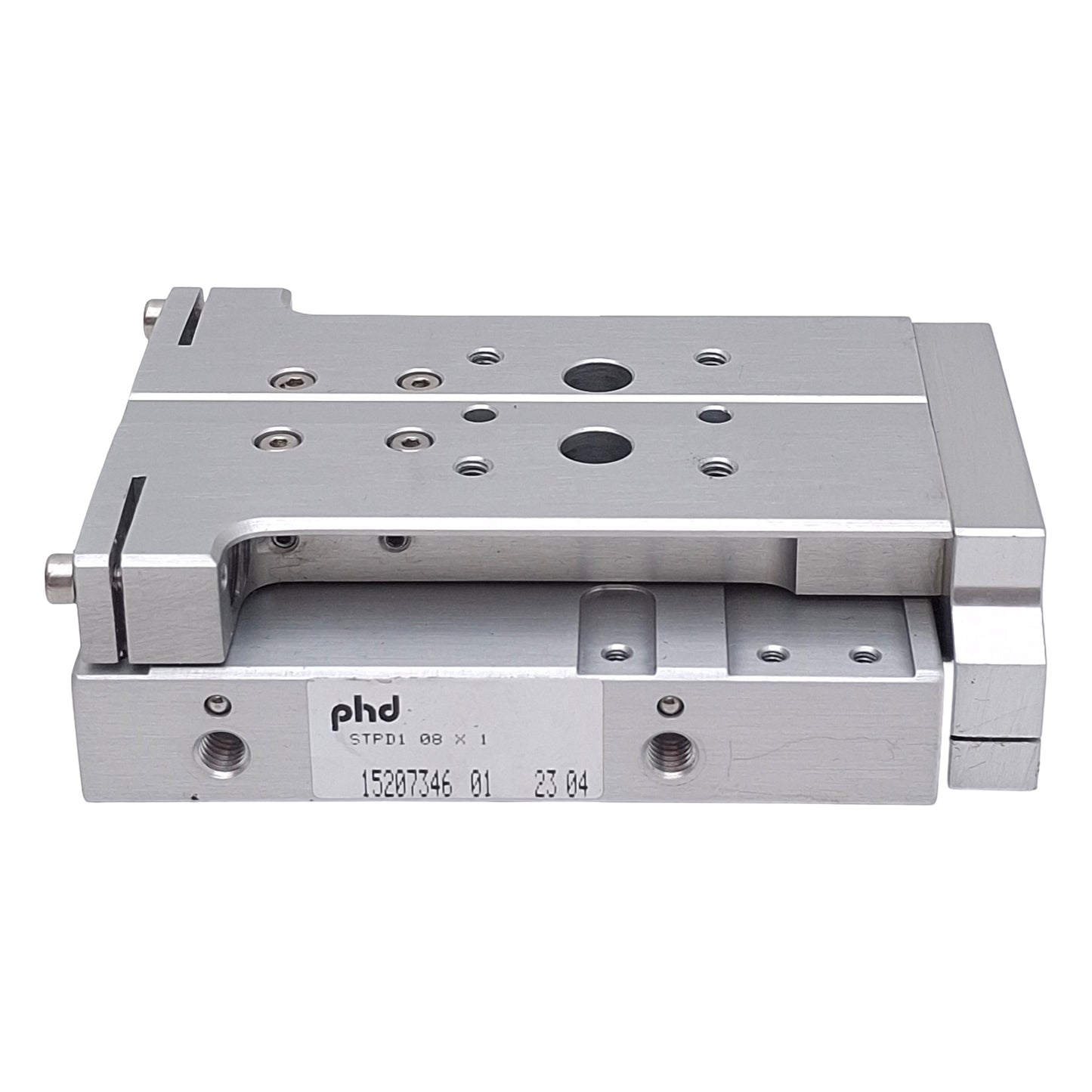 Used PHD STPD108X1 Pneumatic Slide Table, ø8mm Bore, 1in Stroke, 150psi Max, 10-32UNF
