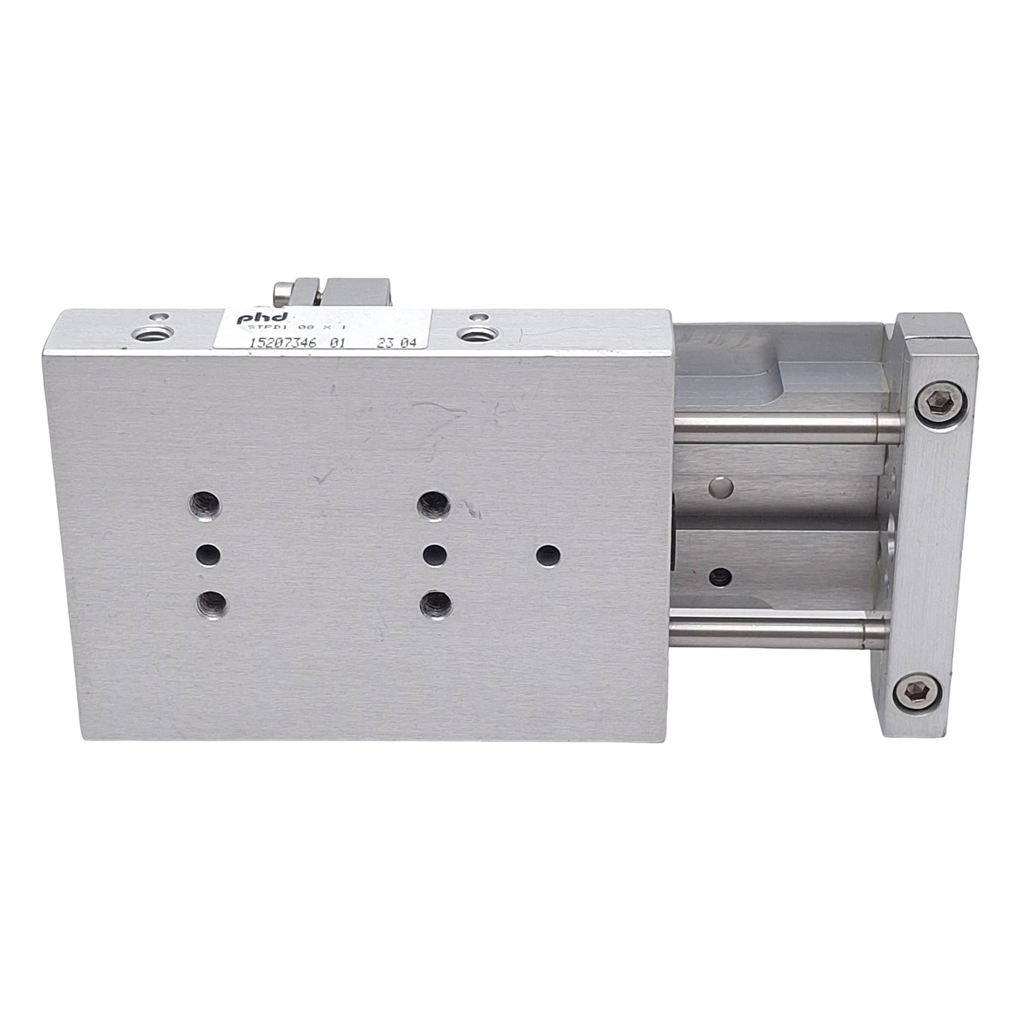 Used PHD STPD108X1 Pneumatic Slide Table, ø8mm Bore, 1in Stroke, 150psi Max, 10-32UNF