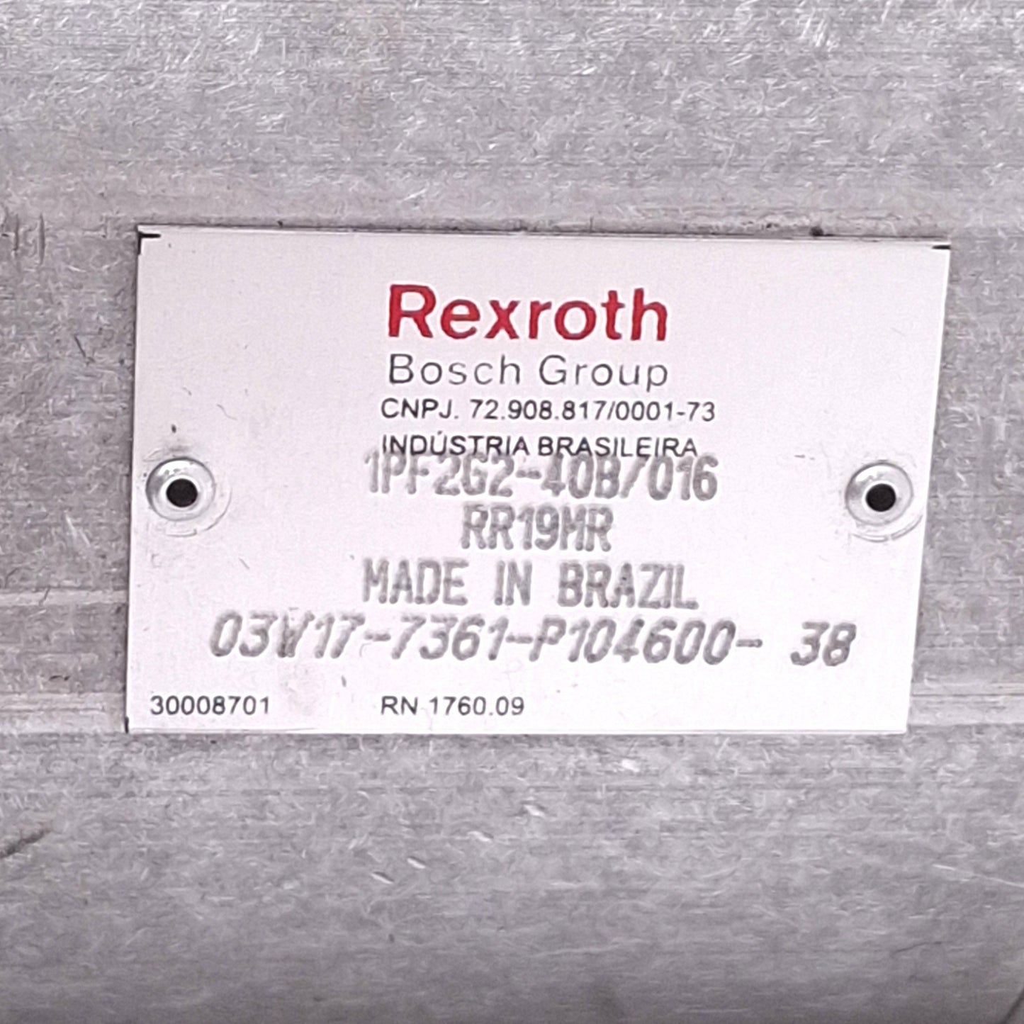 Used Bosch Rexroth 1PF2G2-40B/016 RR19MR Gear Pump, 16.2cm3/rev 3000rpm 300bar Max