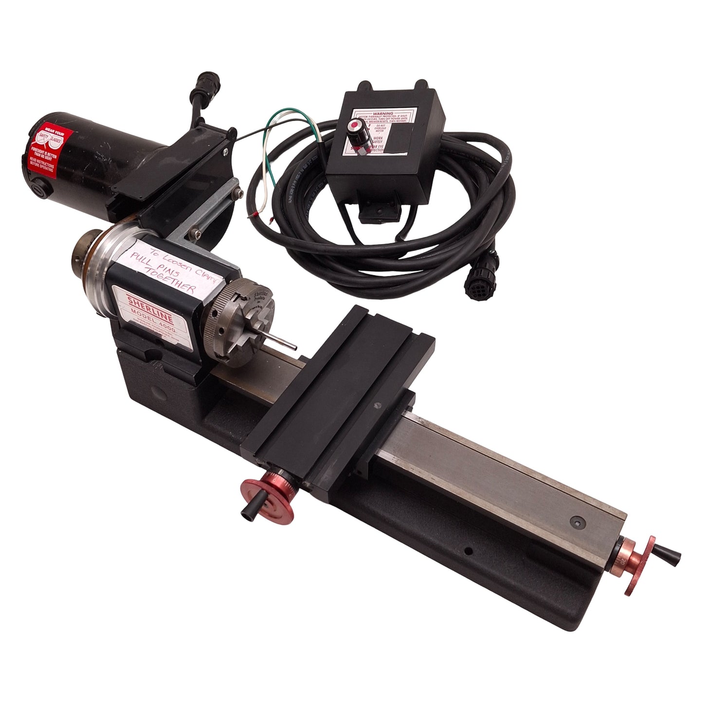 Used Sherline 4000 Tabletop Lathe w/2.5in 3-Jaw Chunk & Speed Control, 8in Length