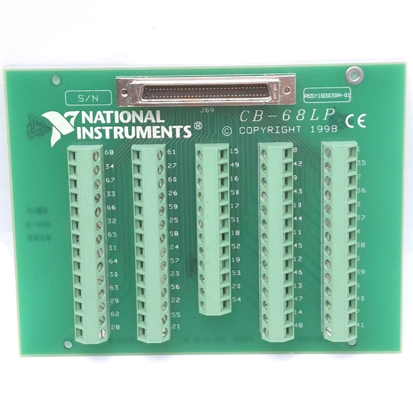 Used National Instruments CB-68LP Breakout Board, 68-Pin SCSI to Screw Terminals