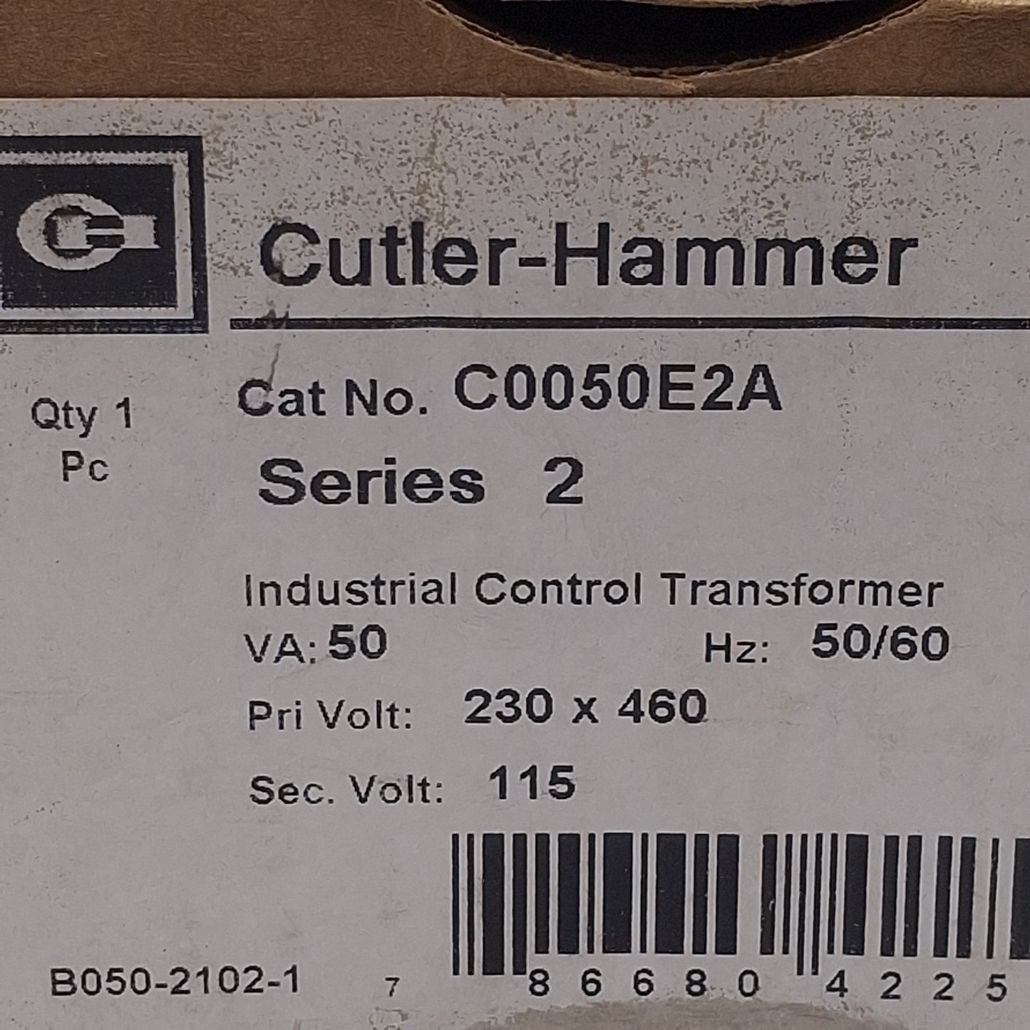 New Cutler-Hammer C0050E2A Industrial Control Transformer, 230x460V Pri, 115V Sec
