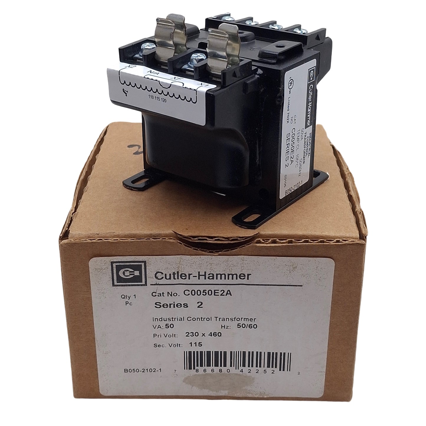 New Cutler-Hammer C0050E2A Industrial Control Transformer, 230x460V Pri, 115V Sec