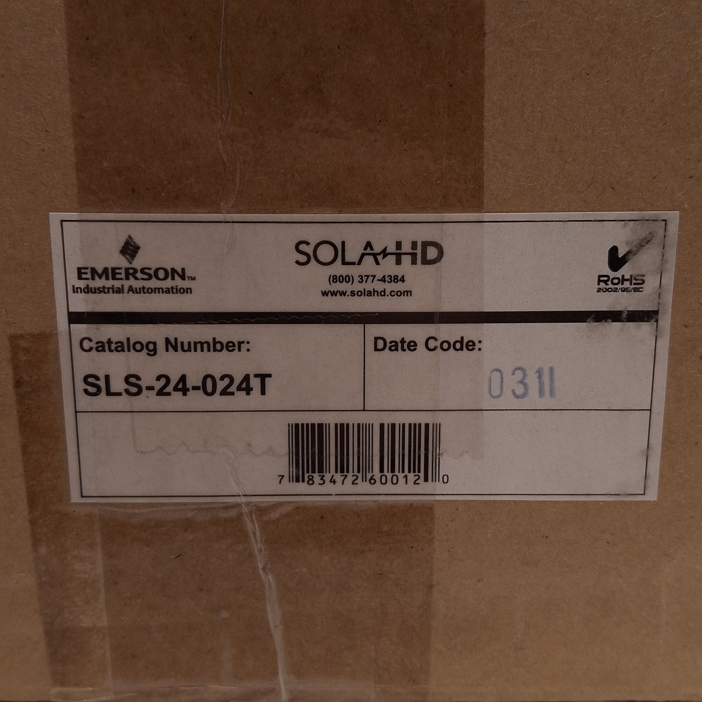 New – Open box Sola SLS-24-024T Power Supply, 100/120/220/230/240VAC Input, 24VDC 2.4A Output