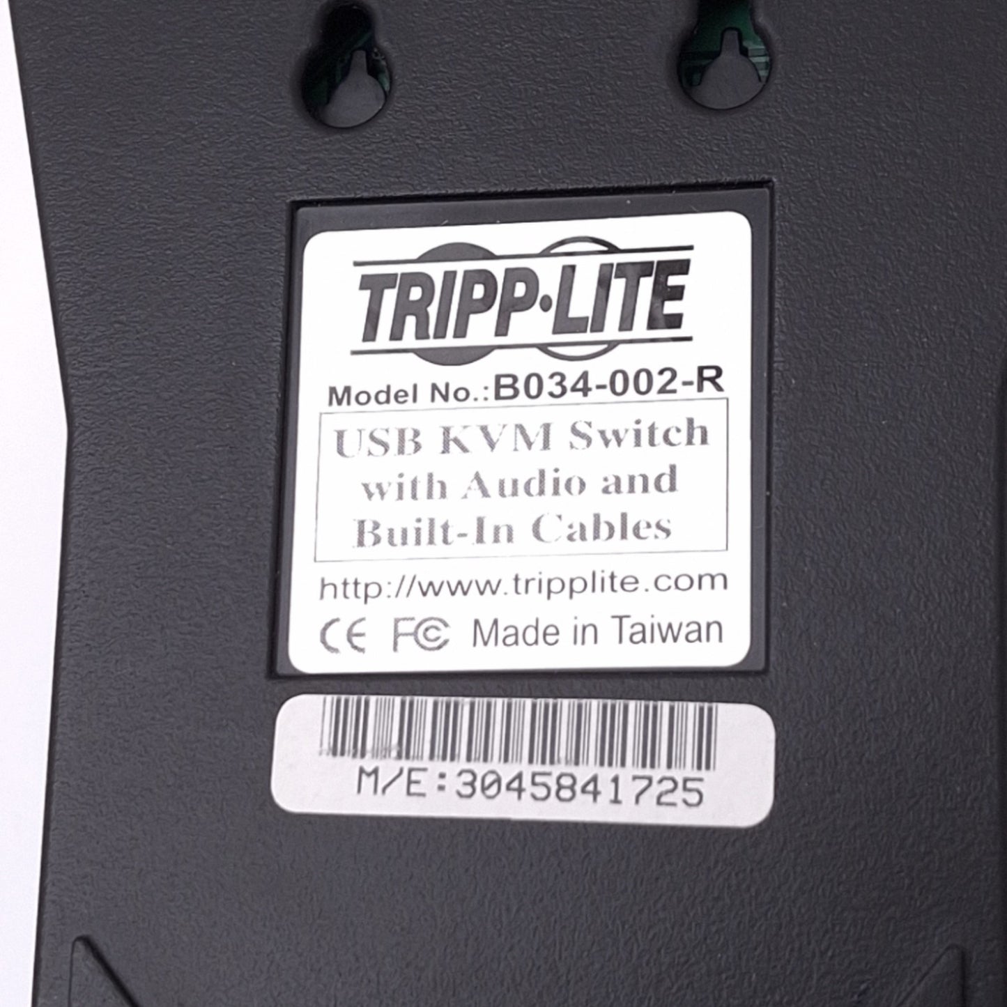Used Tripp Lite B034-002-R USB KVM Switch with Audio and Cables, 2-Port, 6ft