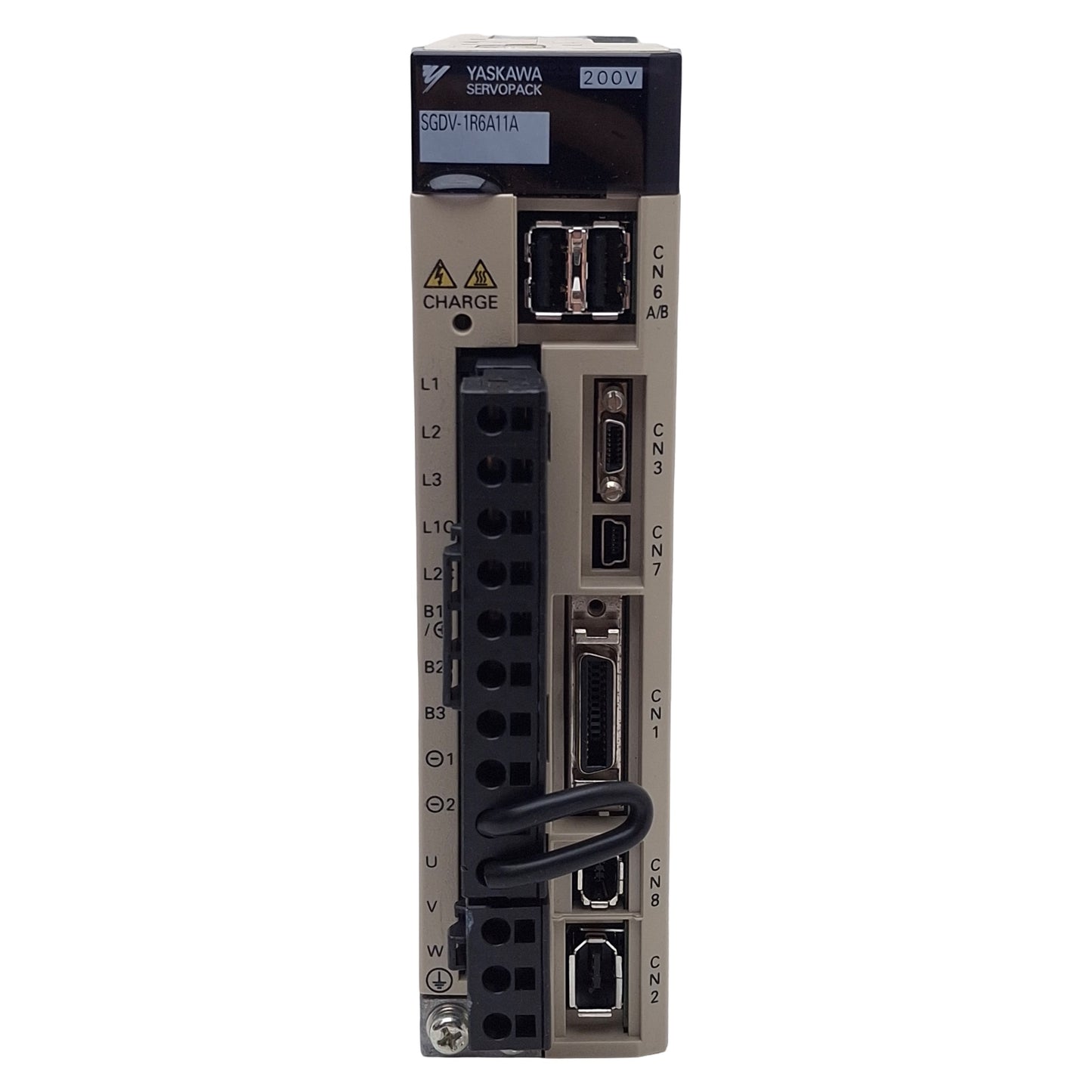 Used YASKAWA SGDV-1R6A11A SERVOPACK Servo Drive, 3PH 230VAC, 400Hz, 1.6A, 200W
