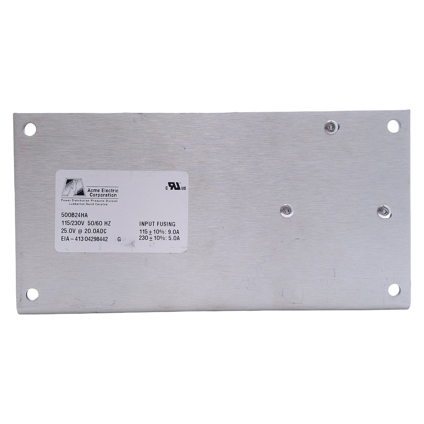 New Acme Electronics 500B24HA Power Supply 115/230VAC Input, 25VDC 20A Output