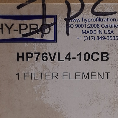 New HY-PRO HP76VL4-10CB Filter Element Replacement, 10µm Filtration, ø3.70in x 6in L