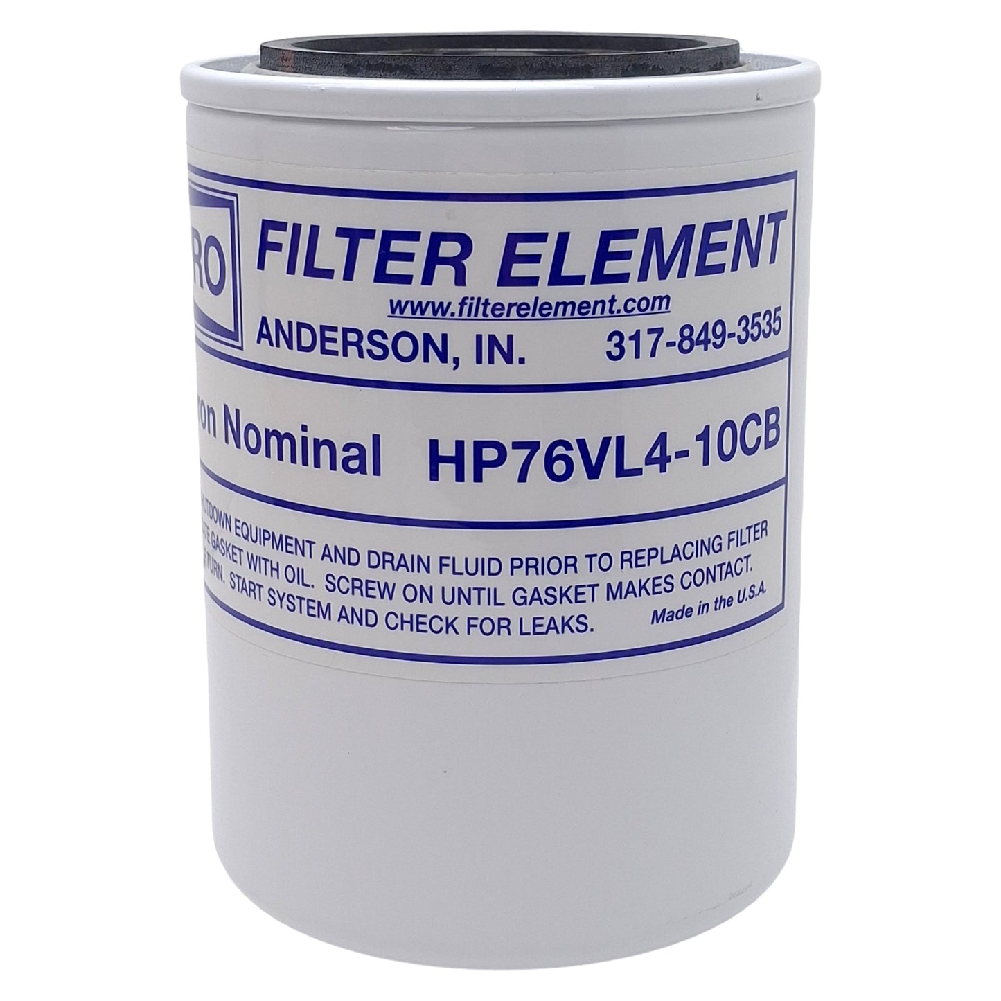 New HY-PRO HP76VL4-10CB Filter Element Replacement, 10µm Filtration, ø3.70in x 6in L